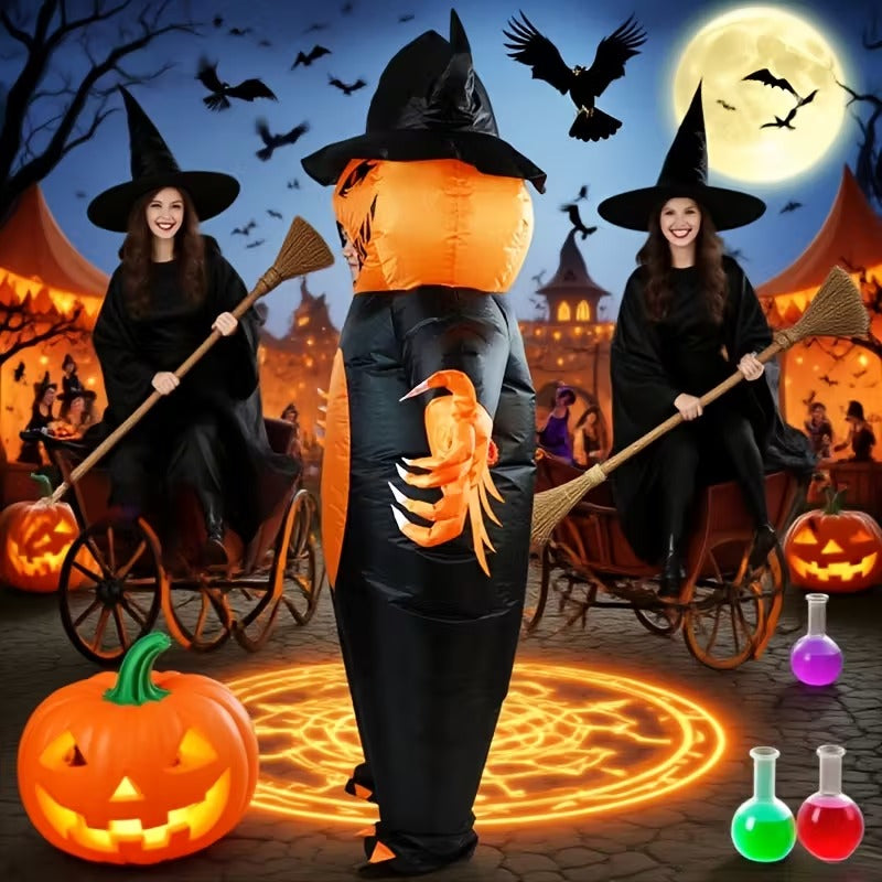 Halloween Pumpkin Inflatable Costume Full-Face Design