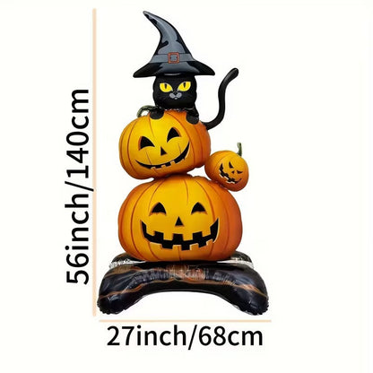 Halloween Witch Hat Pumpkin Cat Balloon Decor Set