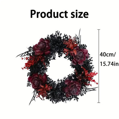 Halloween Black Red Wreath