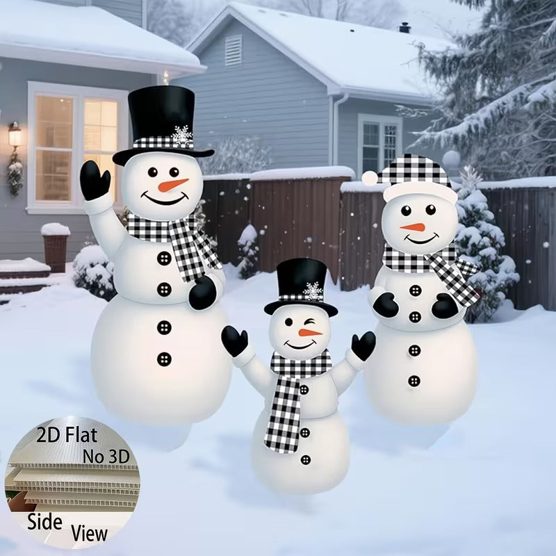 2D Christmas Snowman Yard Decoration Set