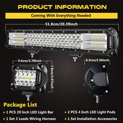 Off Road LED Light Bar Kit with Pods