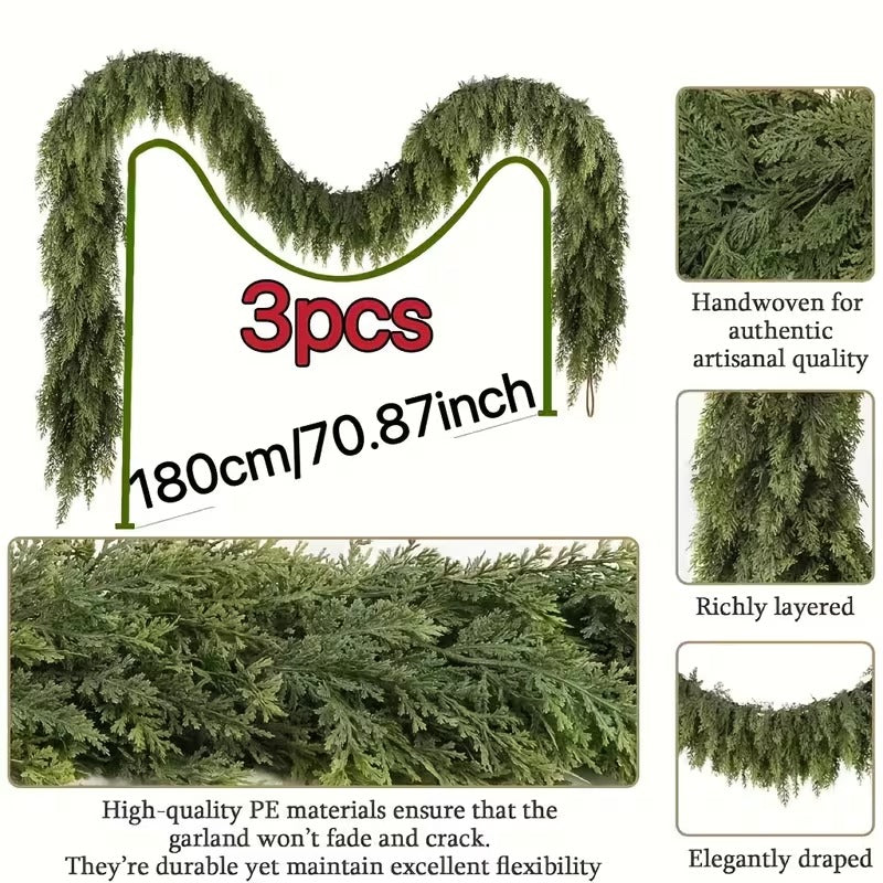3pcs Artificial Christmas Cedar Vine