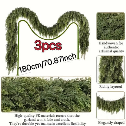 3pcs Artificial Christmas Cedar Vine