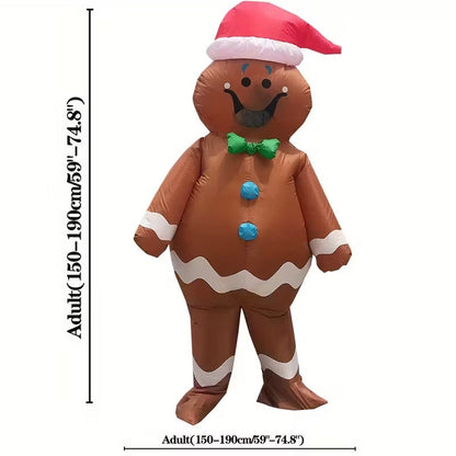 Adult Gingerbread Inflatable Costume with Accessories