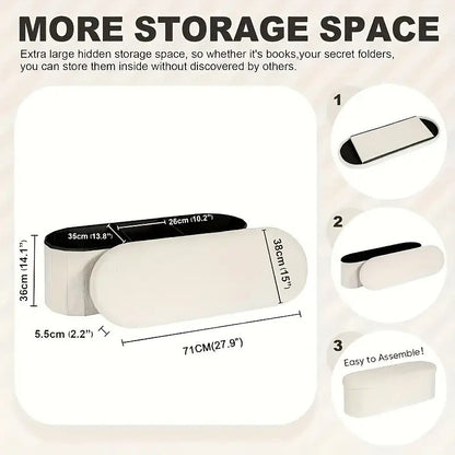 Oval Folding Footstool with Storage