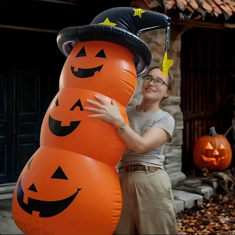 Giant PVC Halloween Pumpkin Lantern with Hat