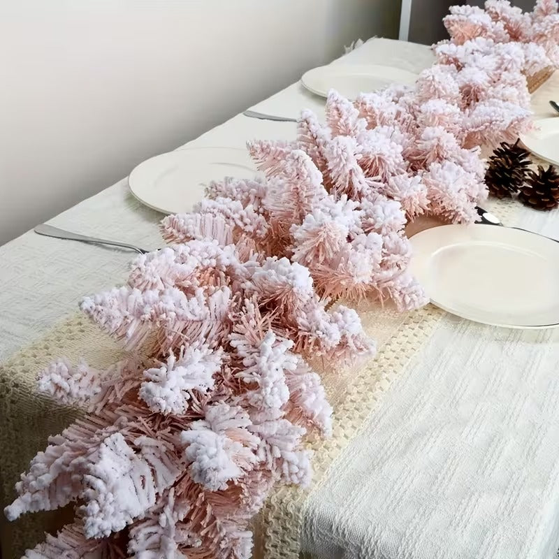 Pink Christmas Garland Pine Cedar
