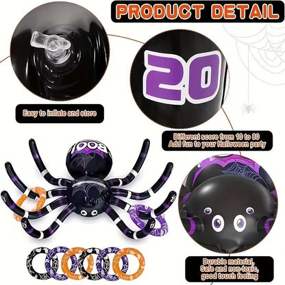 Halloween Inflatable Spider Ring Toss Game (7pcs)