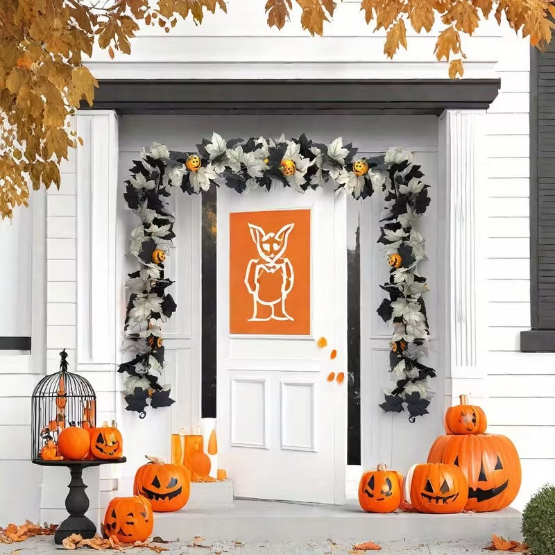 Black & White Maple Leaf Garland Set