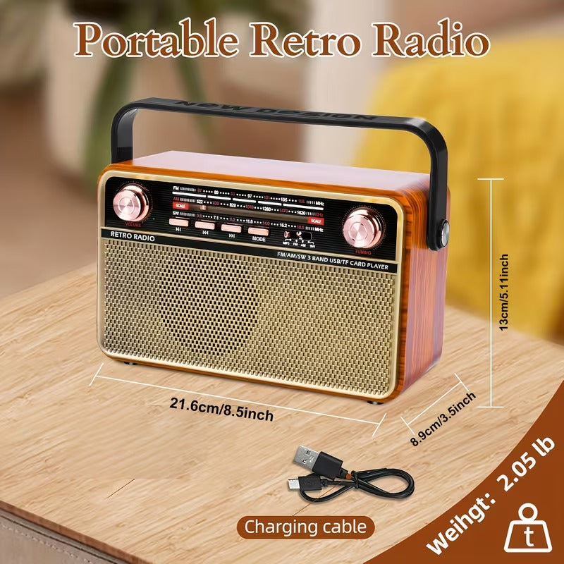 Portable AM/FM/SW Radio with USB/TF/AUX