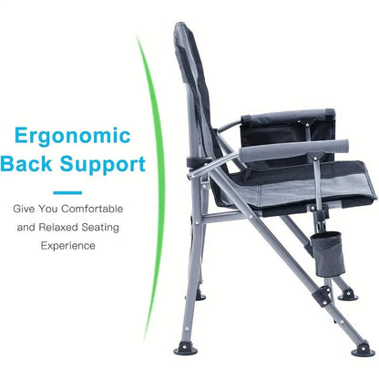 Folding Chair with Cup Holder and Armrests