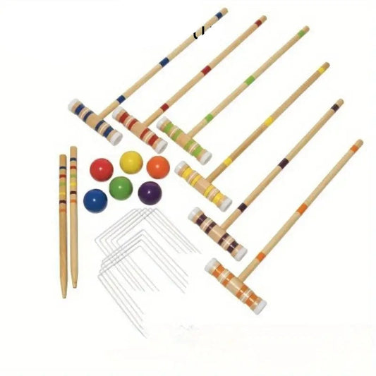 Croquet Set Six Player with Wooden Mallets