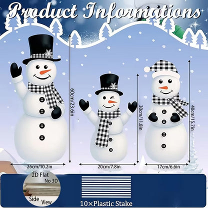 2D Christmas Snowman Yard Decoration Set
