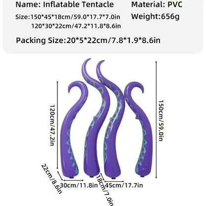Inflatable Octopus Arms with Suction Cups (4-Pack)