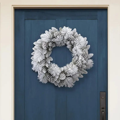 Classic Halloween Autumn Frosted Pine Wreath