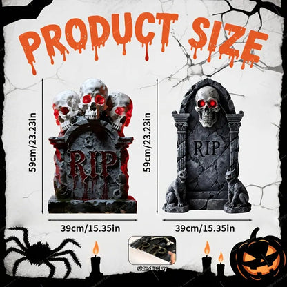 Halloween Skeleton RIP Tombstone Yard Signs (2pcs)