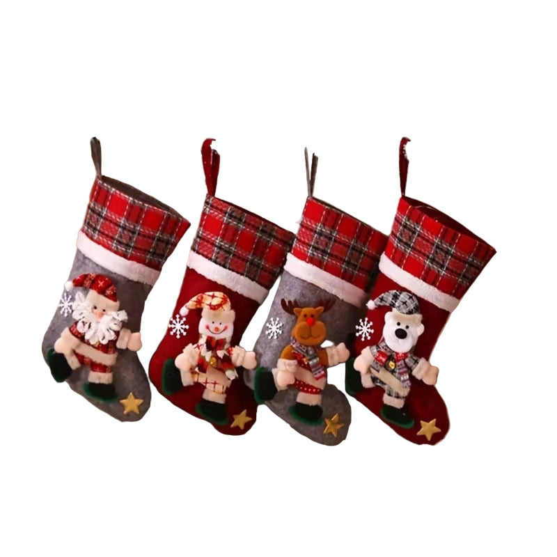 Boho Cotton Christmas Stockings Set of 4