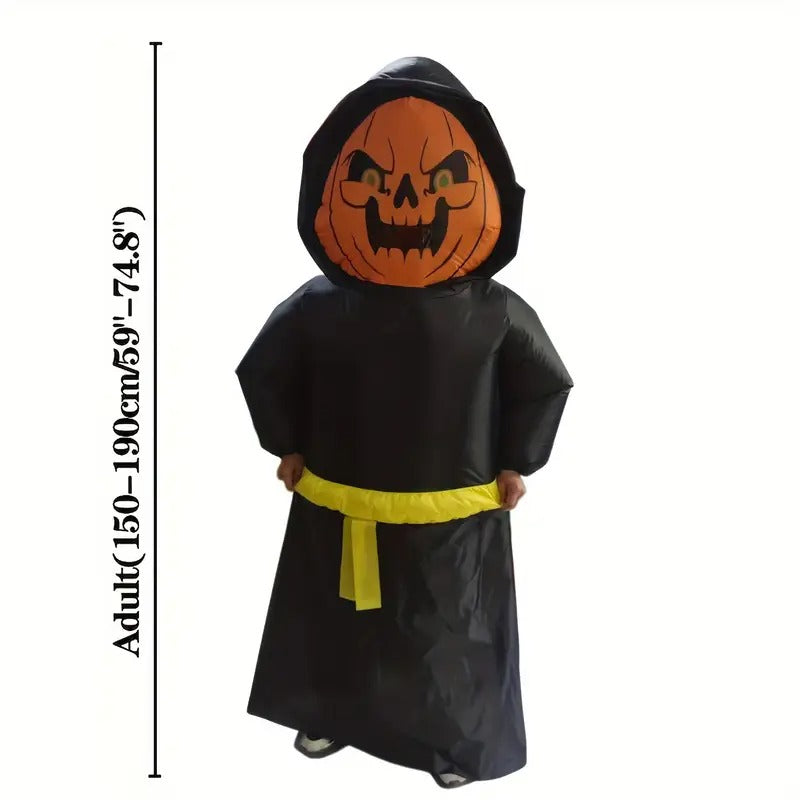 Pumpkin Wizard Costume with Glowing Eyes