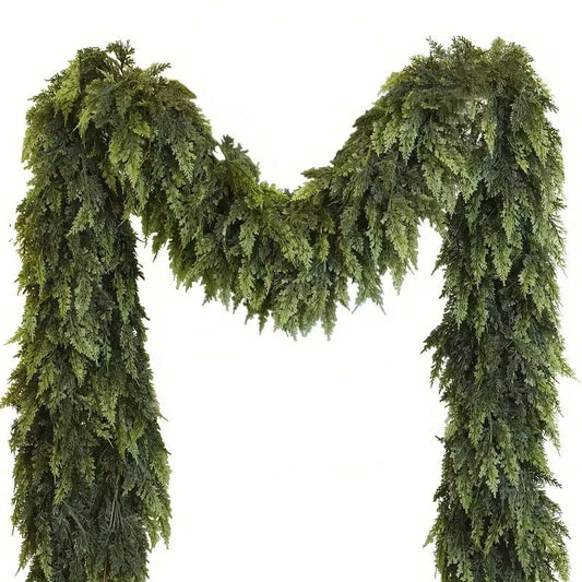 Christmas Real Touch Cedar Garland Decor (2pcs)