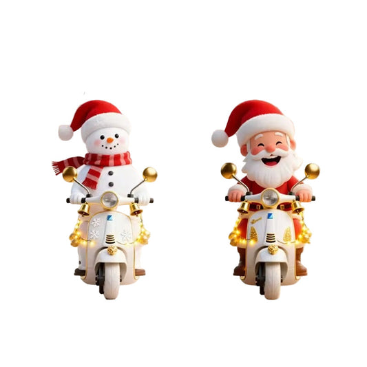 2D Motorcycle Santa & Snowman Christmas Lawn Decoration Set