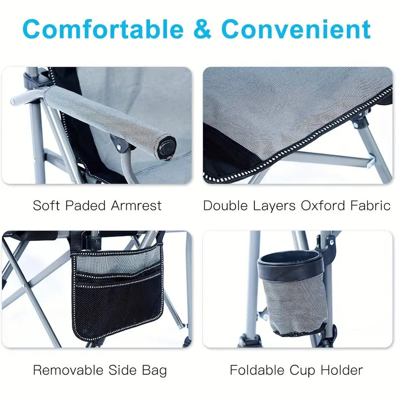 Folding Chair with Cup Holder and Armrests