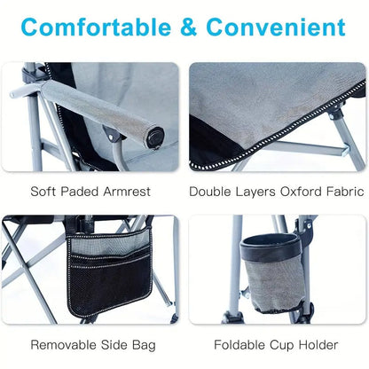 Folding Chair with Cup Holder and Armrests