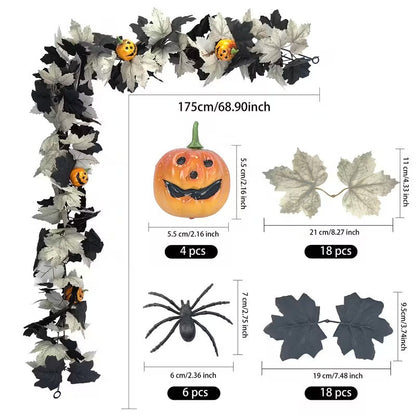 Black & White Maple Leaf Garland Set