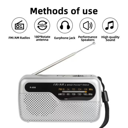 Classic Portable AM/FM Radio R-898
