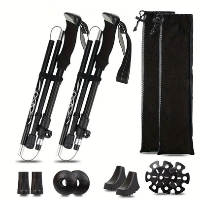 Trekking Poles Aluminum Alloy Quick Lock Hiking Sticks (2pcs)