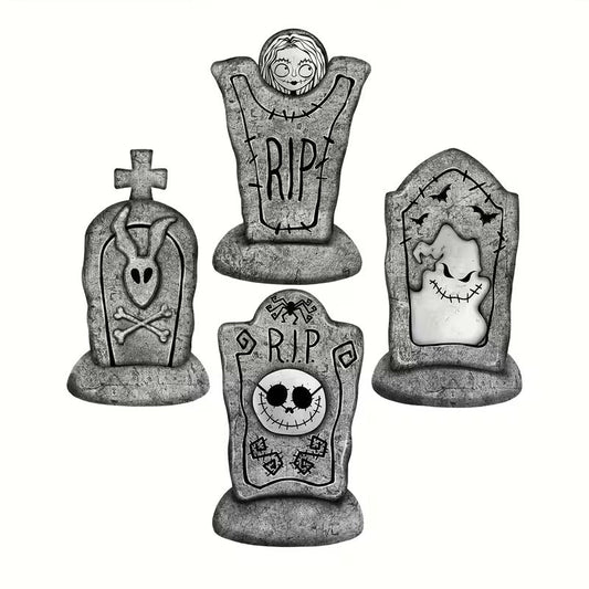 2D Halloween Tombstone Yard Decorations (Set of 4)