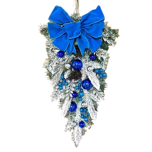 Nordic Christmas Wreath with Red Bow