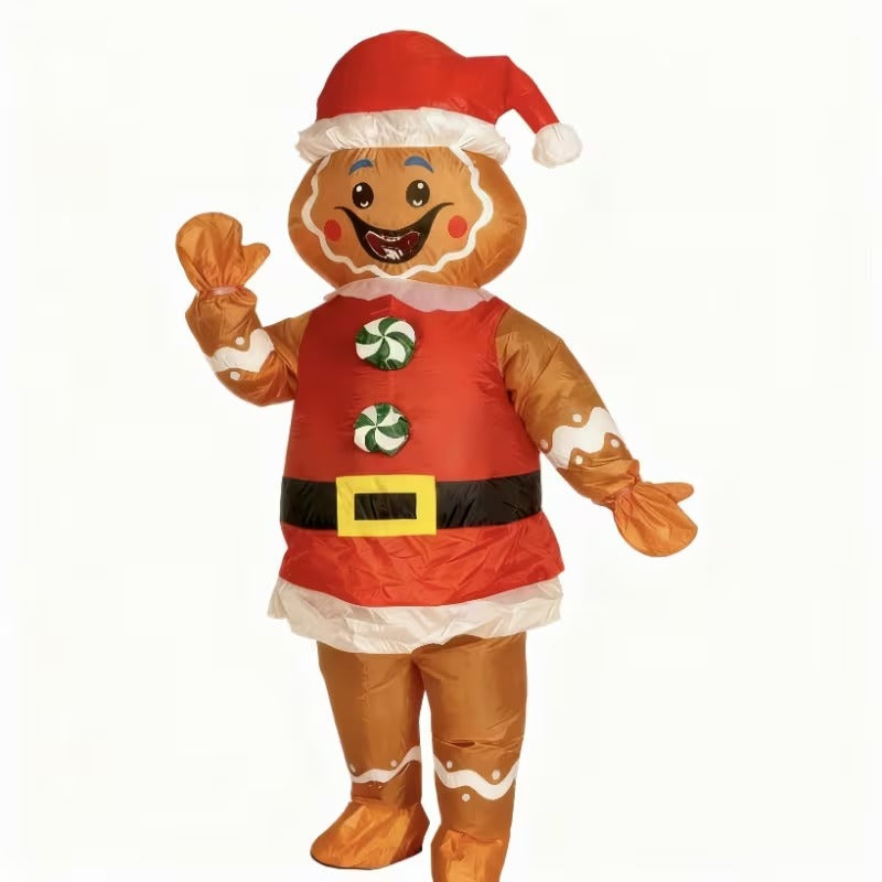 Inflatable Gingerbread Man Costume Christmas Outfit