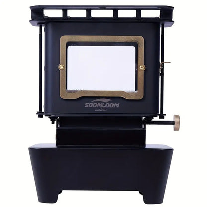 Retro Stainless Steel Camping Stove with Window