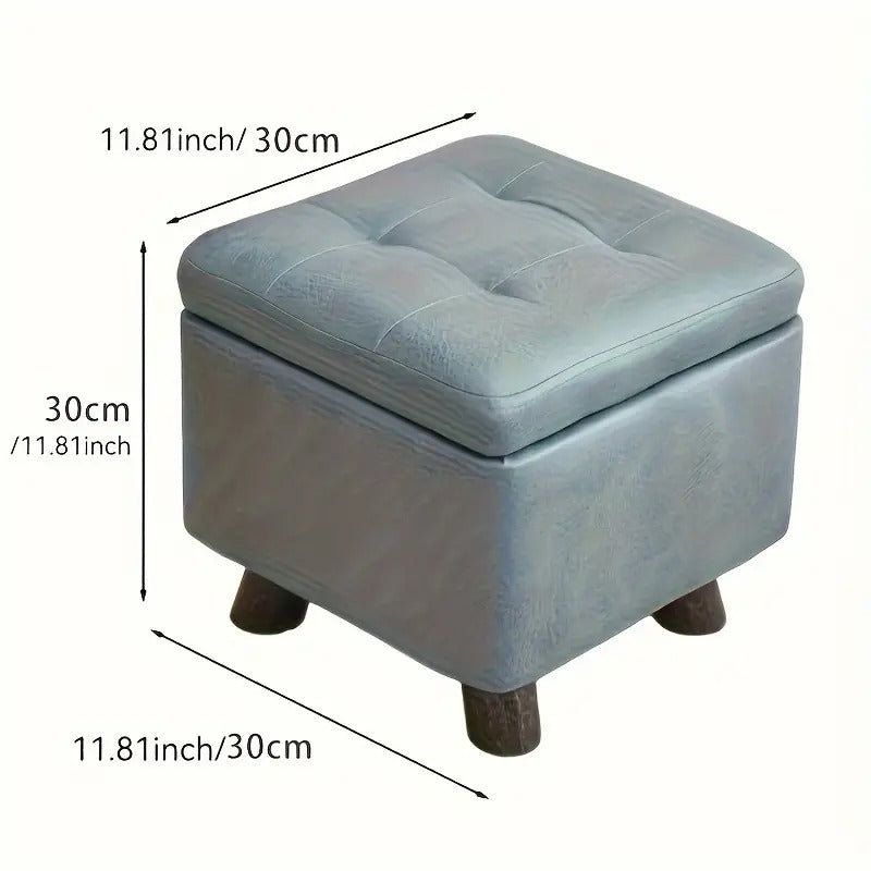 Multifunctional Storage Stool Cushioned Flip-Top Organizer