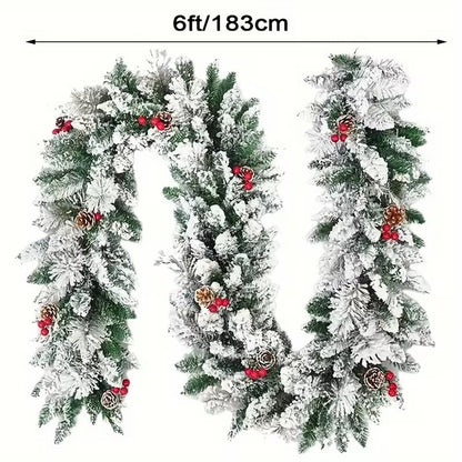 Snowflake Garland with Pinecones and Berries