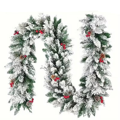 Snowflake Garland with Pinecones and Berries