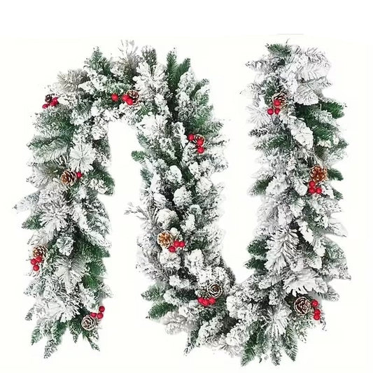 Snowflake Garland with Pinecones and Berries
