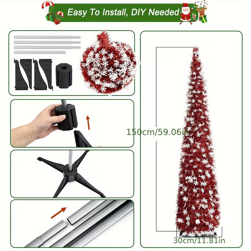 Red White Pop-Up Christmas Tree