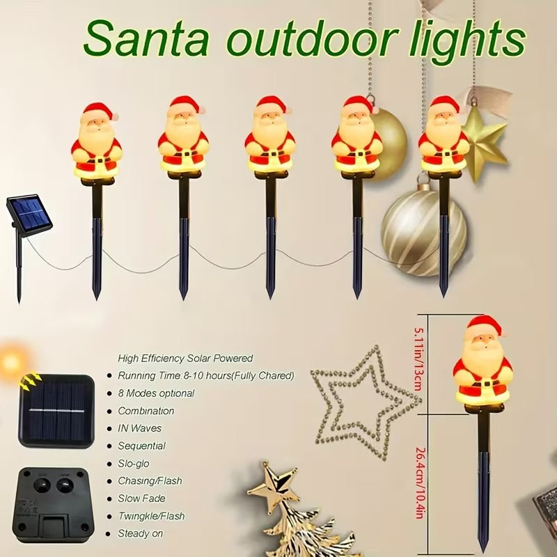 Solar Santa LED Pathway Light Set