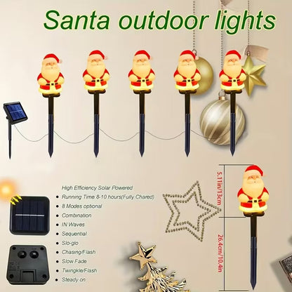 Solar Santa LED Pathway Light Set