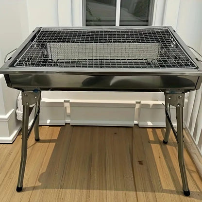 Portable Foldable Stainless Steel Grill for Outdoor Use