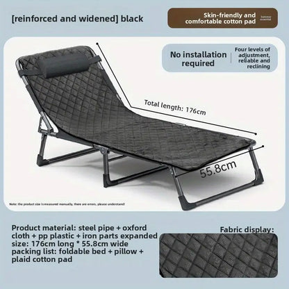 Foldable Oxford Cloth Sun Lounger with Headrest
