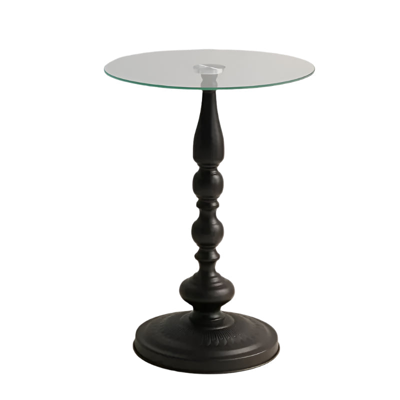 Corner Table Round Minimalist Side Table (Black)