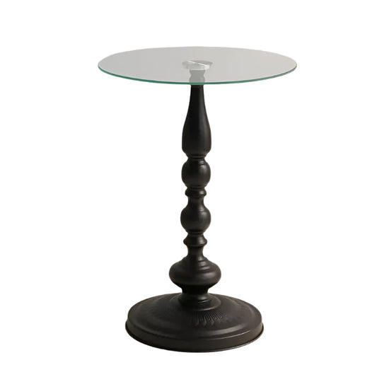 Corner Table Round Minimalist Side Table (Black)