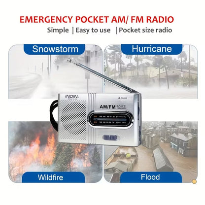 Portable AM/FM Mini Radio with Headphone Jack
