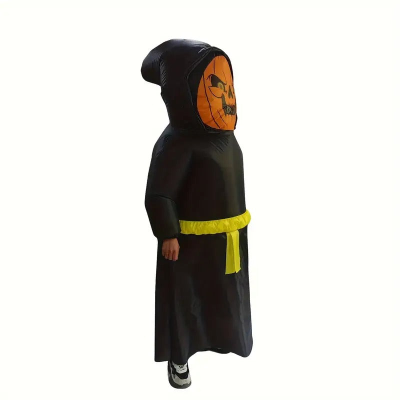 Pumpkin Wizard Costume with Glowing Eyes