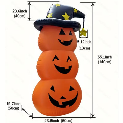 Giant PVC Halloween Pumpkin Lantern with Hat
