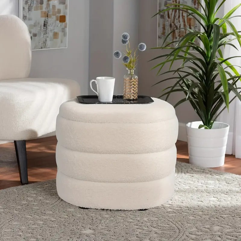Storage Stool Mushroom Shape with Plush Seat