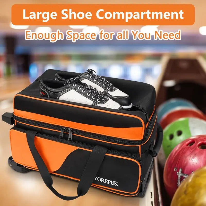 Bowling Ball Carrier 2-Ball with Divider & Cup Holder