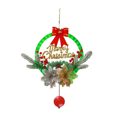 LED Christmas Garland with Wreath & Sign